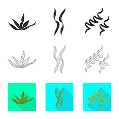 Fototapeta na wymiar Isolated object of protein and sea icon. Collection of protein and natural vector icon for stock.