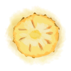 Eco food menu background. Watercolor hand drawn fruits. Vector illustration