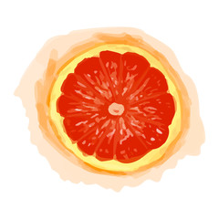 Eco food menu background. Watercolor hand drawn fruits. Vector illustration