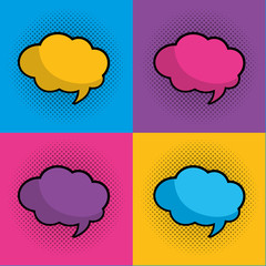 Fototapeta premium set of speech bubble vector illustration