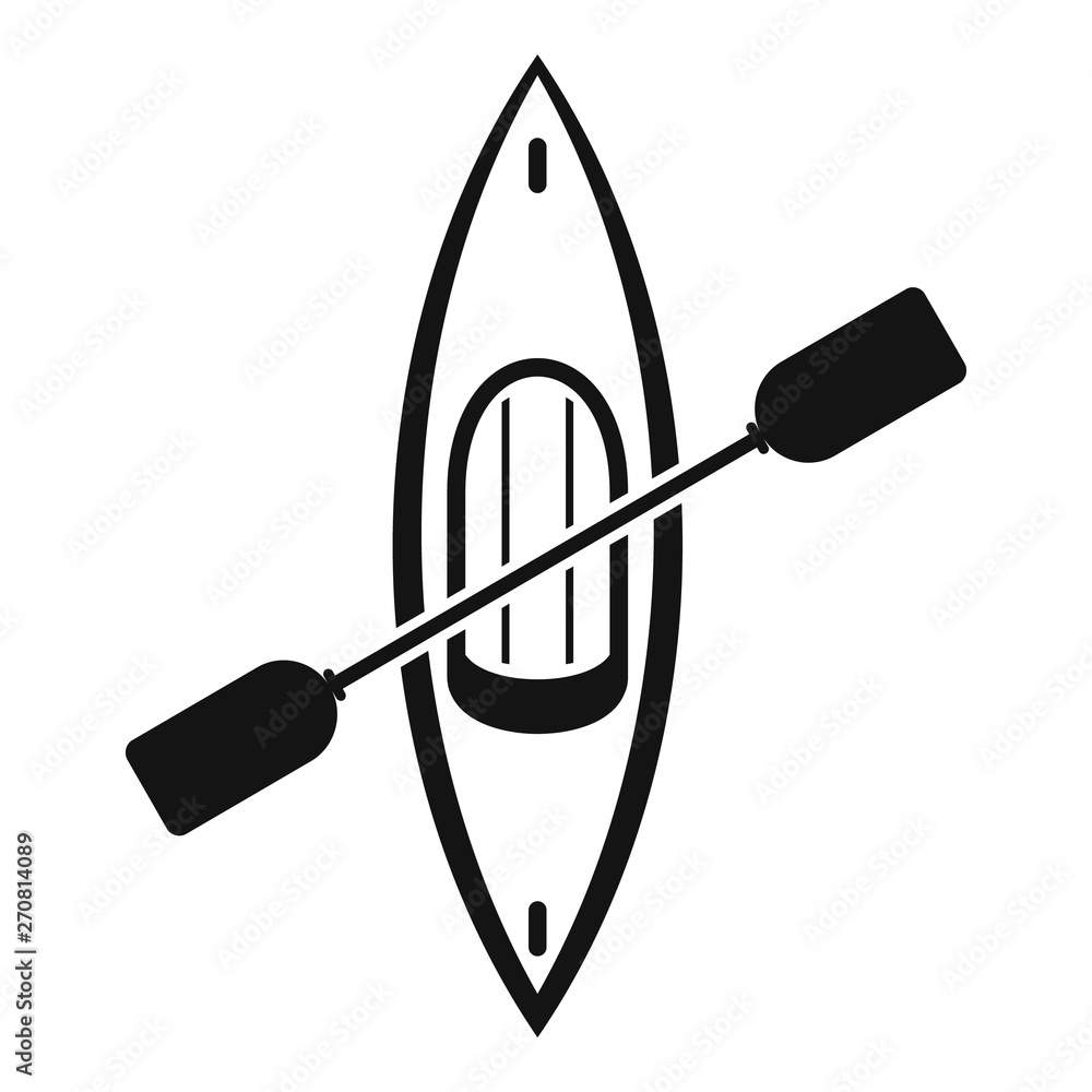 Poster top view kayak icon. simple illustration of top view kayak vector icon for web design isolated on wh
