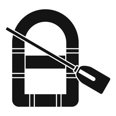 Rubber boat icon. Simple illustration of rubber boat vector icon for web design isolated on white background