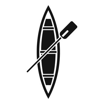Top view wood boat icon. Simple illustration of top view wood boat vector icon for web design isolated on white background