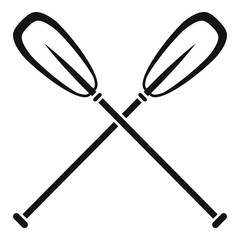 Metal plastic oars icon. Simple illustration of metal plastic oars vector icon for web design isolated on white background