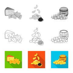 Vector design of taste and seasonin icon. Set of taste and organic   stock symbol for web.