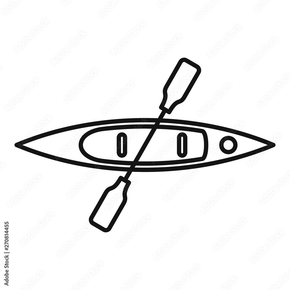Poster wood top view kayak icon. outline wood top view kayak vector icon for web design isolated on white b