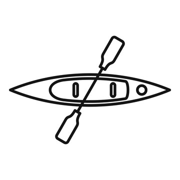 recommend clip art: Wood top view kayak icon. Outline wood top view kayak vector icon for web design isolated on white background