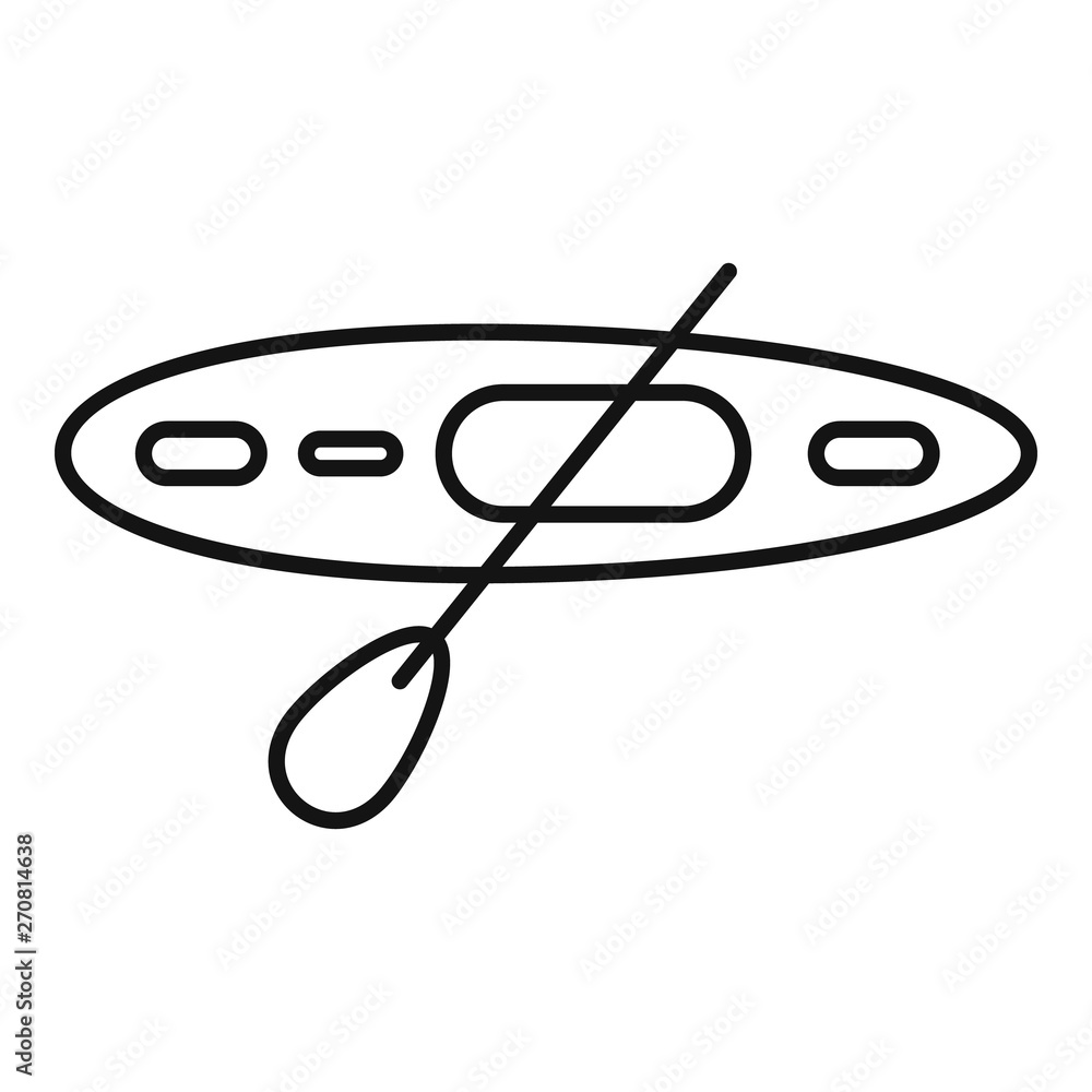 Poster top view kayak icon. outline top view kayak vector icon for web design isolated on white background