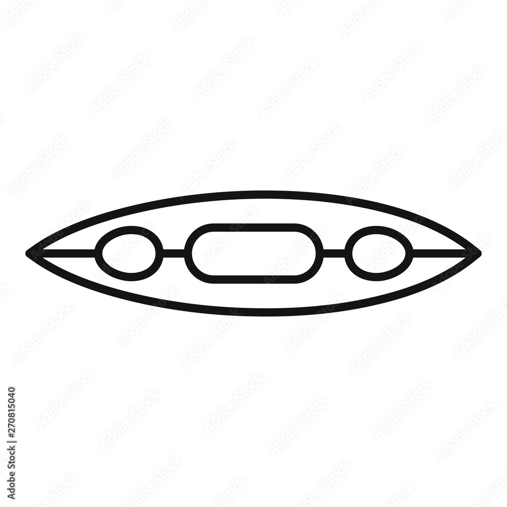 Poster top view canoe boat icon. outline top view canoe boat vector icon for web design isolated on white b