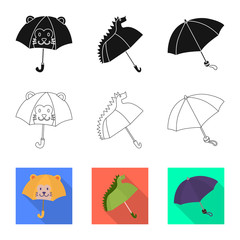Isolated object of protection and closed symbol. Collection of protection and rainy vector icon for stock.