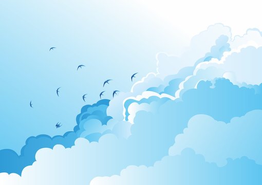 Nubes con vencejos