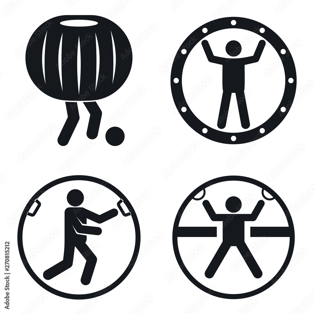 Poster zorb ball icons set. simple set of zorb ball vector icons for web design on white background