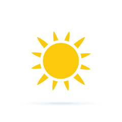 Sun Icon Vector Illustration. Sun icon. Trendy summer symbol for website design, web button. Yellow silhouette