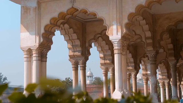 Agra Red Fort is the famous national landmark in Agra, India. Other name is lal Kila. Shot in motion