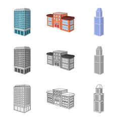 Vector design of construction and building icon. Set of construction and estate stock symbol for web.