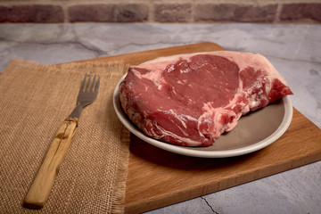 red veal chop on a plate