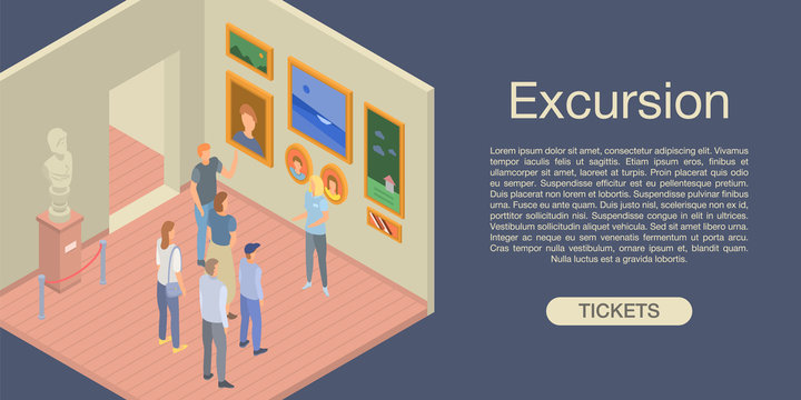 Excursion concept background. Isometric illustration of excursion vector concept background for web design