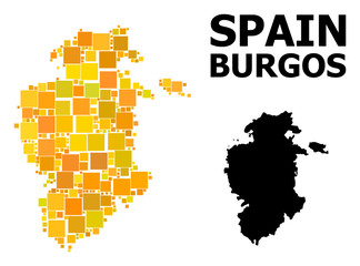 Gold Square Mosaic Map of Burgos Province