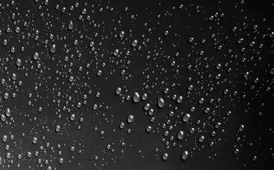 water drop on black plastic texture