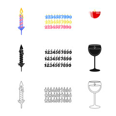Isolated object of relaxation and flame icon. Collection of relaxation and wax vector icon for stock.