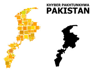 Golden Square Mosaic Map of Khyber Pakhtunkhwa Province