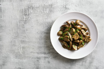 Beef stroganoff with mushrooms