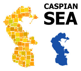 Golden Square Pattern Map of Caspian Sea