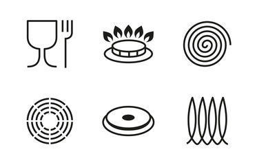 Symbole różnych rodzajów palników - obrazy, fototapety, plakaty