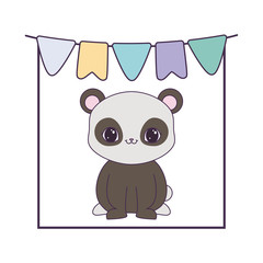 panda bear animal with garlands hanging