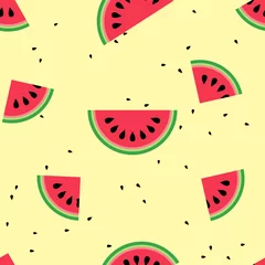 Fototapete Wassermelone Wassermelone mit nahtlosem Musterdesign