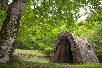 Mountain refuge in the moncayo mountain in zaragoza spain..