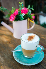 Cappuccino with Flower Vase