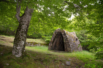 Mountain refuge in the moncayo mountain in zaragoza spain..