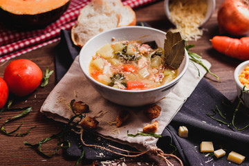 soup with meat and vegetables