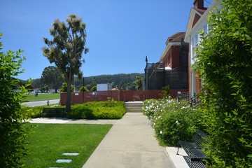 Impressions from Presidio Park in San Francisco at the Golden Gate Bridge of May 2, 2017, California USA