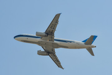 Airplane taking off from the airport