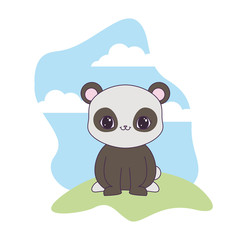 panda bear animal in landscape natural