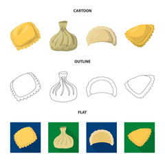 Isolated object of products  and cooking icon. Set of products  and appetizer vector icon for stock.