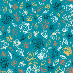  Vector floral seamless pattern
