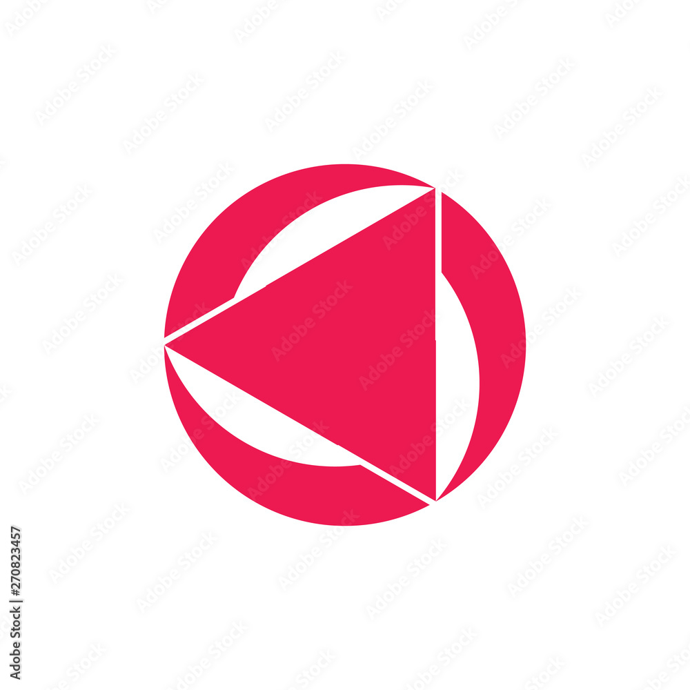 Poster triangle curves movement rotate logo vector