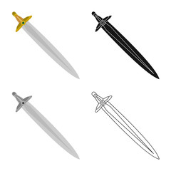 Vector illustration of game  and armor  symbol. Collection of game  and blade  vector icon for stock.