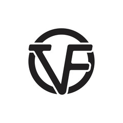 letter vf simple geometric emblem logo