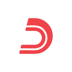 letter d stripes simple logo vector