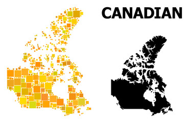 Gold Square Pattern Map of Canada