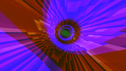 rays diverging from the eye-shaped center, 3D graphics, abstraction, purple and brown