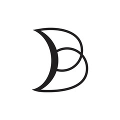 letter b line geometric logo vector