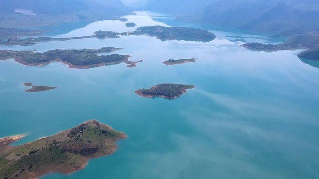 Aerial view of Rama lake or Ramsko jezero , Bosnia and Herzegovina