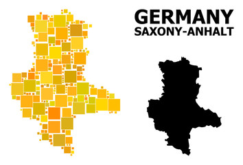 Golden Square Pattern Map of Saxony-Anhalt State