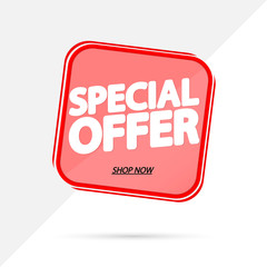 Special Offer, sale banner design template, discount tag, app icon, vector illustration