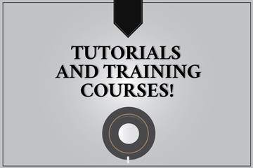 Writing note showing Tutorials And Training Courses. Business photo showcasing Learning Coaching Education School attendance Coffee Cup Top View Reflection on Blank Color Snap Planner